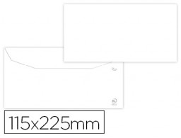 500 sobres Liderpapel 115x225mm. offset blanco 80g/m²